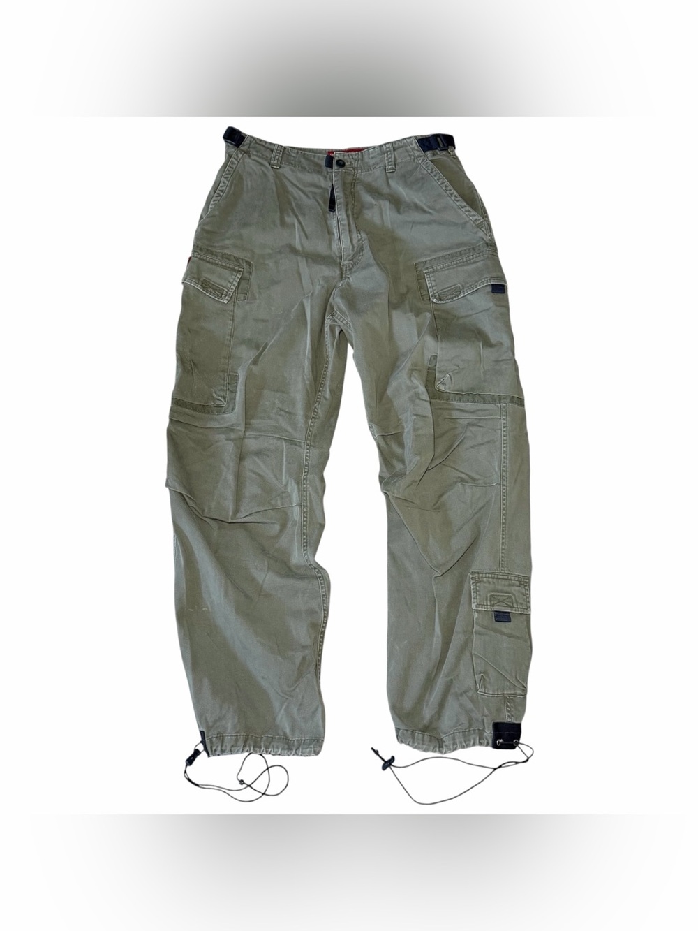 Vintage Abercrombie & Fitch Men’s Baggy Cargo Paratrooper Pants Sz S 32” Olive